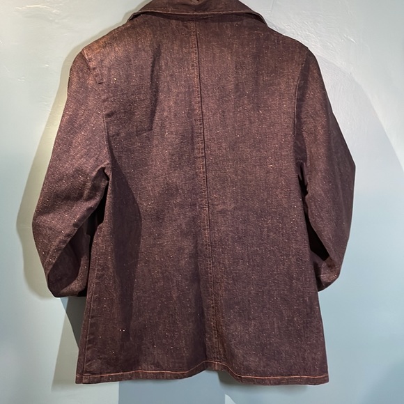 Remington VINTAGE 1970s dagger collar denim shacket ladies 12 - Picture 3 of 6